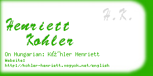 henriett kohler business card